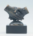 Handenschudden van Brons