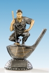 Golfer hurkend